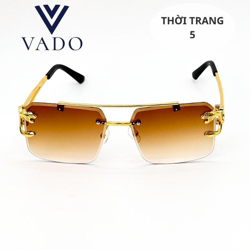 LIVE VADO - THỜI TRANG 5 - TRÒNG THỦY TINH ÉP- Kính râm tròng thủy tinh ép thời trang nam Kính Mắt màu nâu trà đi được cả ngày đêm gọng hợp kim phối cao su non - Đi kèm khăn hộp