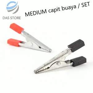 Capit Buaya Alligator Clip Tebal besar Pegangan Kotak Merah Hitam Besar 5.5cm
