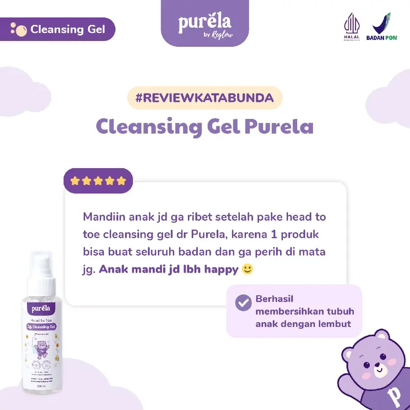 [Official] Purela Head To Toe Cleansing Gel 250ml - Menutrisi dan Membersihkan Kulit Bayi - Natural Organic 4