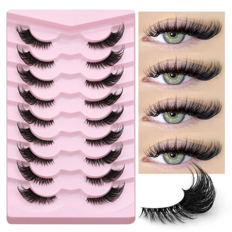 Product Introduction of GROINNEYA Half Eyelashes Natural Cat Eye Lashes Soft Wispy Clear Band Lashes With Winged Ends For Extended Eye Look Makeup 7
