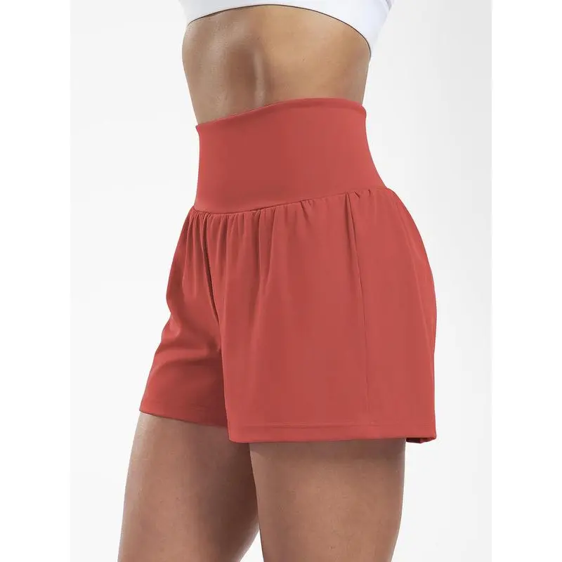 Women's 2 in 1 High Waist Pocket Sports Shorts, Gym Shorts, Casual Comfy Breathable Athletic Shorts for Tennis Pickleball, Ladies Sportswear for Indoor Outdoor Wear 4