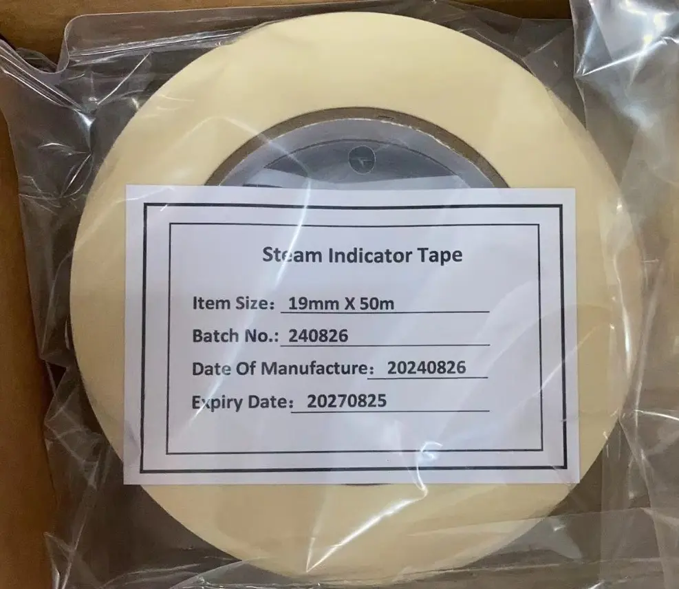 autoclave tape 1pc 19mmx50m dental medical steam indicator