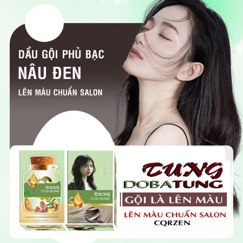 DẦU GỘI NHUỘM NÂU ĐEN PHỦ BẠC TỐT Hộp 10 gói 30ml Dầu gội phủ bạc không kích ứng Nhuộm Tóc Đổi Màu Tóc Nữ Nữ Dưỡng Tóc coco nhuộm dầu gội phủ bạc