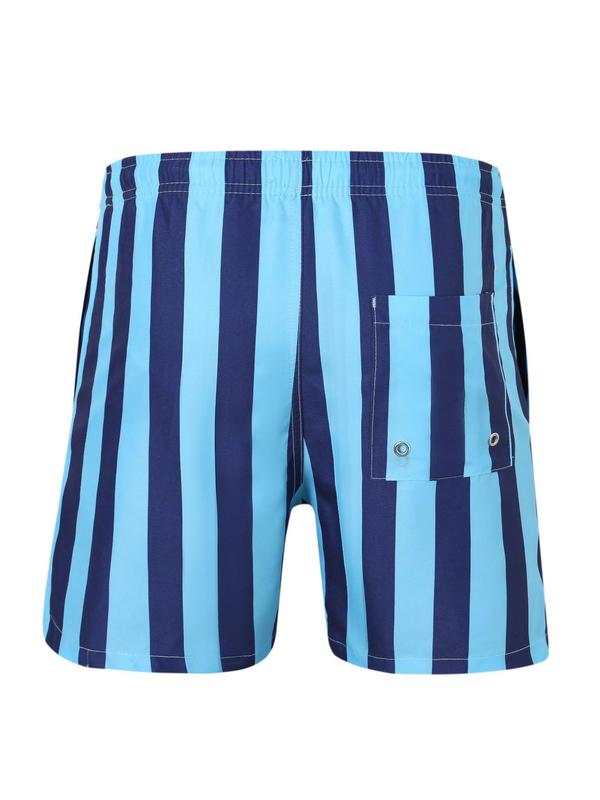 Men's Striped Print   Shorts, Regular Fit Casual Comfy Breathable Swim Shorts for Summer, Men's Shorts for Beach Vacation 4
