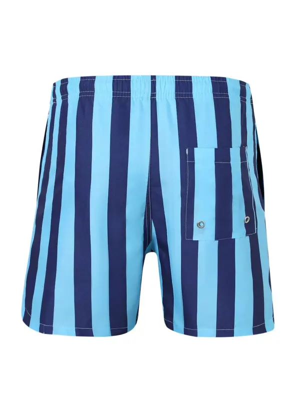 Men's Striped Print   Shorts, Regular Fit Casual Comfy Breathable Swim Shorts for Summer, Men's Shorts for Beach Vacation 4