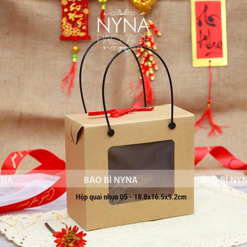 COMBO 10 Hộp quai nhựa Kraft đa dạng size từ 01 đến 09 - dùng đựng các bộ quà tặng, đựng yến chưng, hạt dinh dưỡng 5