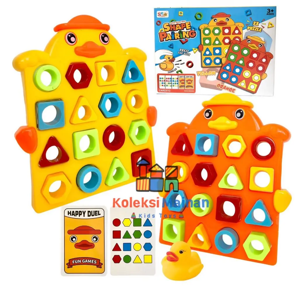 RM STORE Game matching puzzle geometric duck mainan edukasi anak geometri bebek