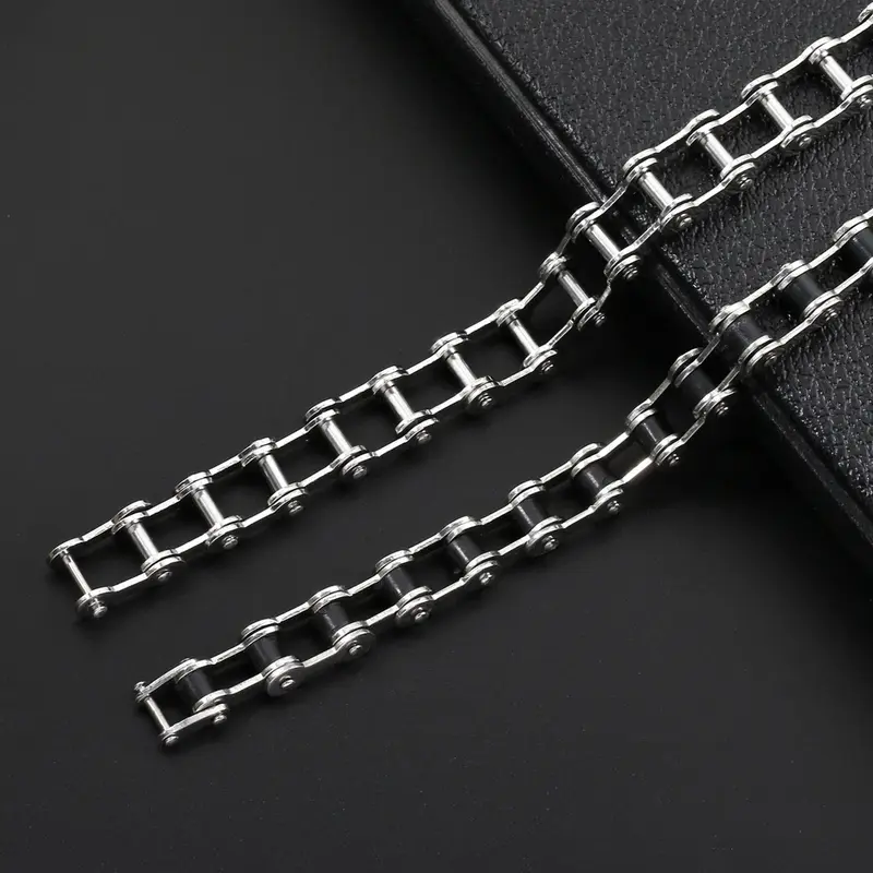 Men's Bracelet Personality Trendy Rope Stainless Steel Metal Bicycle Chain Style Bracelet Charm Men's Bracelet Europe and America 3