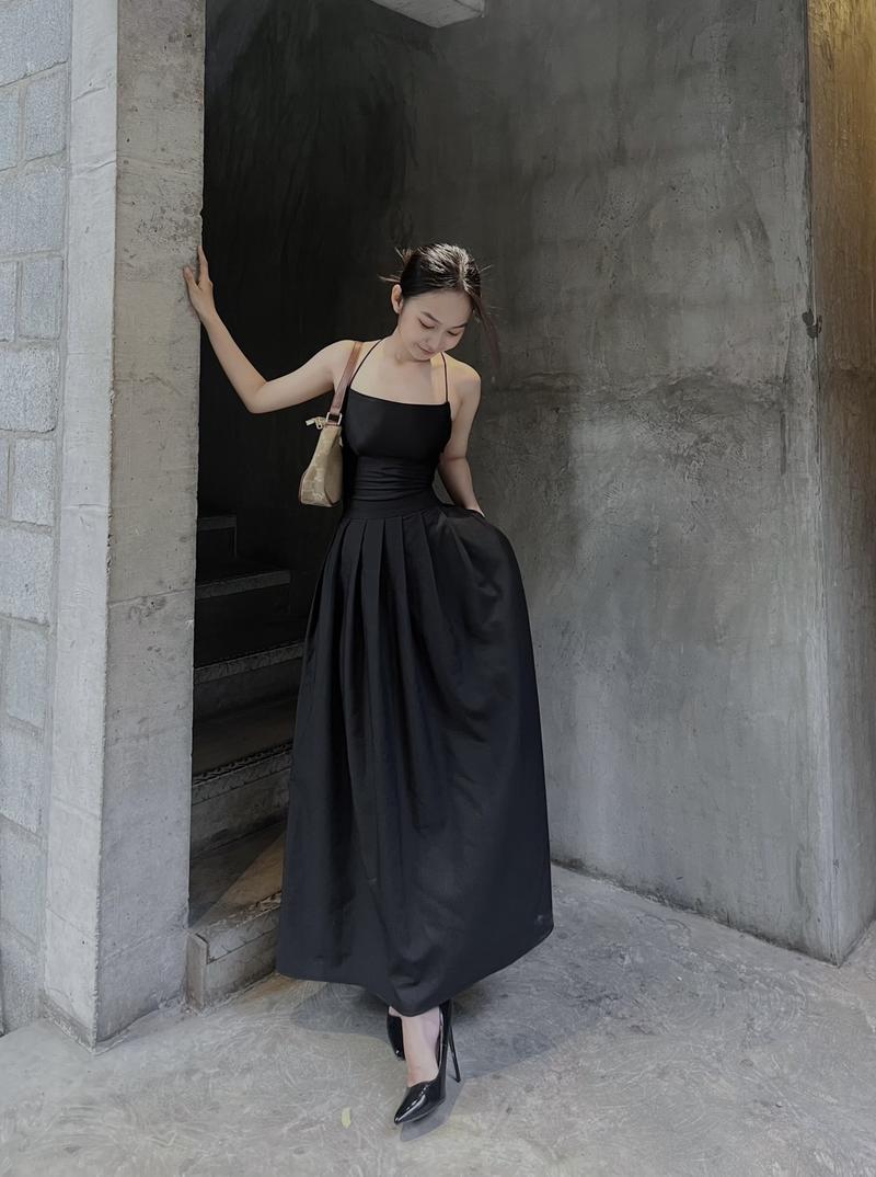 Product Introduction of Chân Váy Xếp Ly Xoè - 90cm Nữ Cotton Women Màu Đen 10