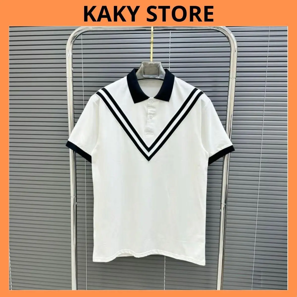 Áo Phông PoLo Thương Hiệu KaKy , Màu Đen Trắng Kiểu Dáng Đơn Giản N6850