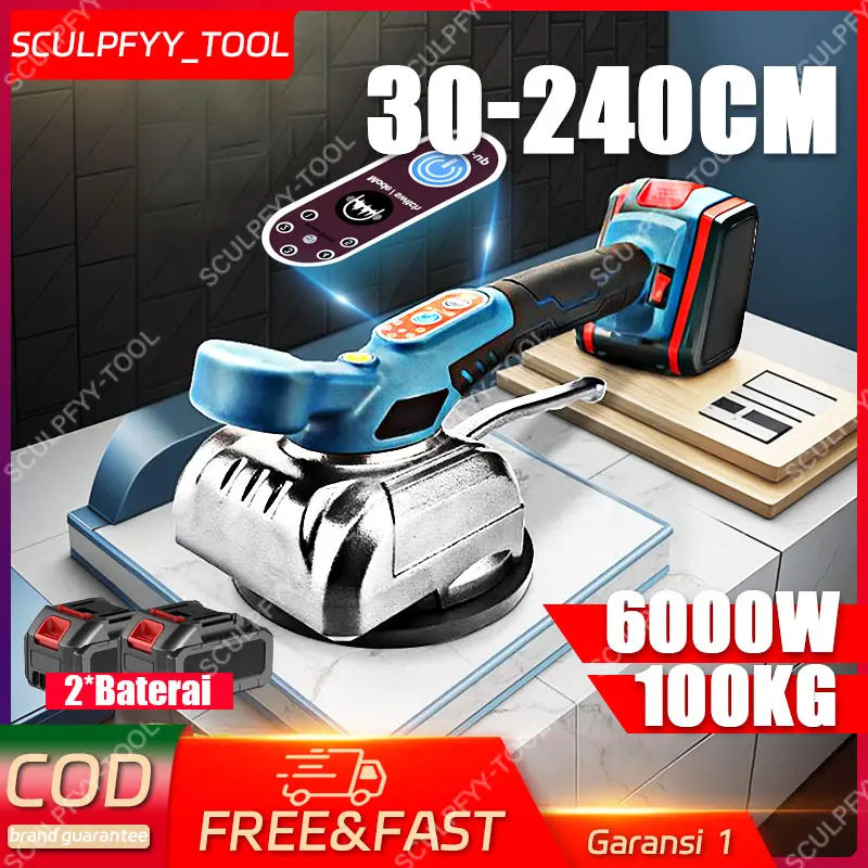 SCULPFYY alat pasang keramik lantai getar 6000W 30-240CM alat perata keramik granit 100KG 8000mAh