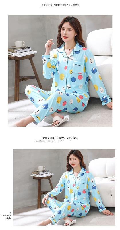 Product Introduction of Bộ Đồ Ngủ, Cao Cấp, Dành Cho Nữ, Mùa Xuân Và Mùa Thu, Dài Tay, Bộ Đồ Cardigan, Phong Cách Hàn Quốc, Thiết Kế Ngọt Ngào, Ngoại Cỡ, Thích Hợp Cho Mùa Thu Và Mùa Đông, Đồ Mặc Nhà 22