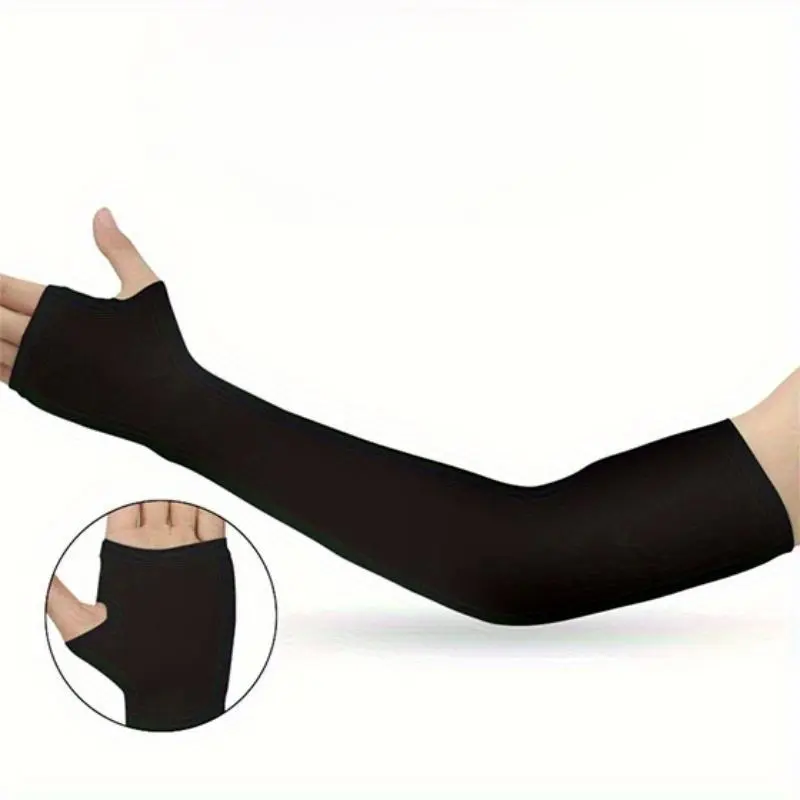 Fingerless Gardening Gloves, 1 Pair High Elasticity Breathable Sun Protection Arm Sleeves, Outdoor Riding Fishing Custom Ice Silk Sleeve 3