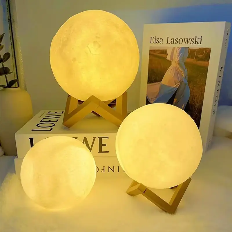 Moon Shaped Night Light, Button Battery Powered Creative Moon Light, Decorative Atmosphere Light for Home Living Room Bedroom 5