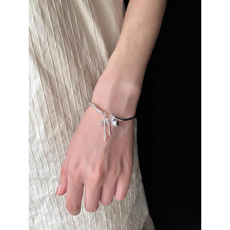 Gelang Silver Wanita Pita Lonceng Bangle Aksesoris Wanita Gelang Tangan 2