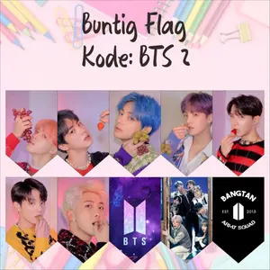 Buntig Flag BTS 1 Pcs Isi 10 dengan Gambar Sesuai Variannya