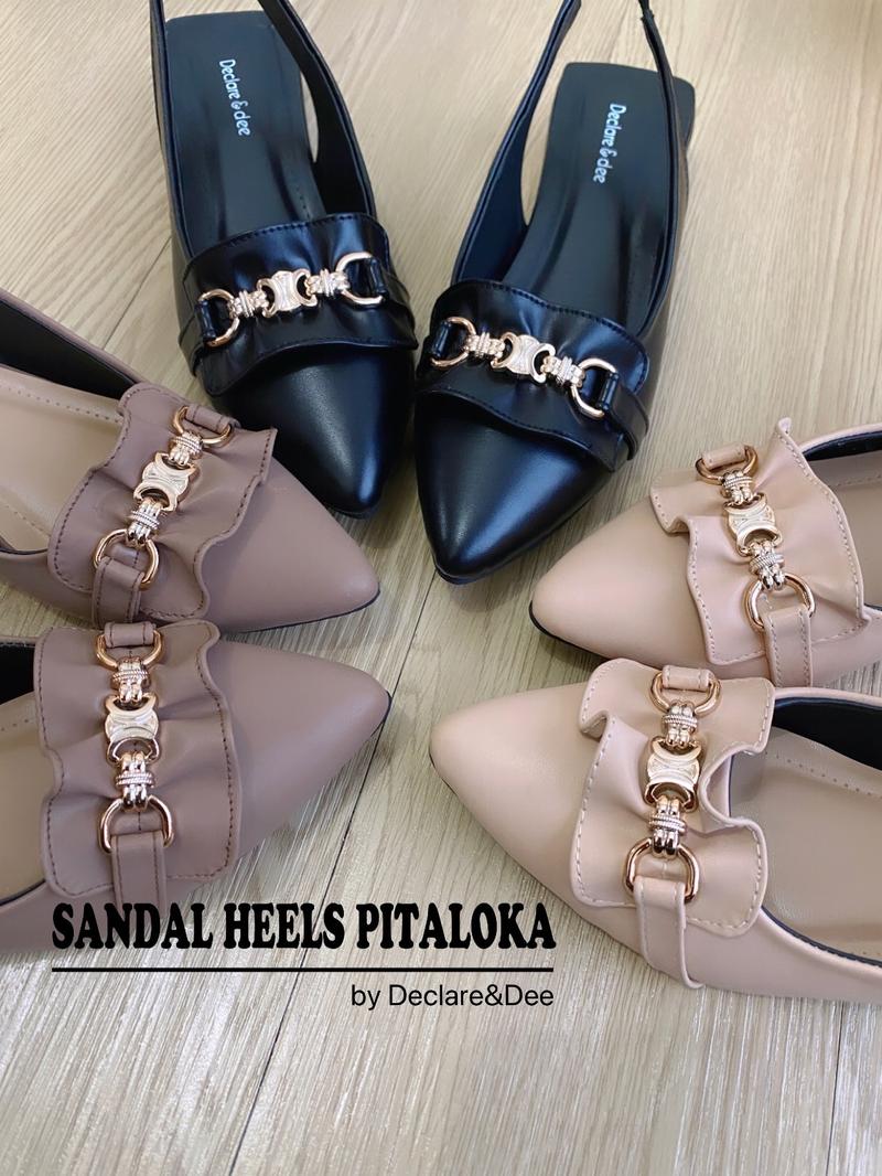 Product Introduction of Declare&Dee Heels Blok Wanita Pitaloka Square Toe High 3 CM Black Karet Belakang Best Seller Shoes flat  shoes 2