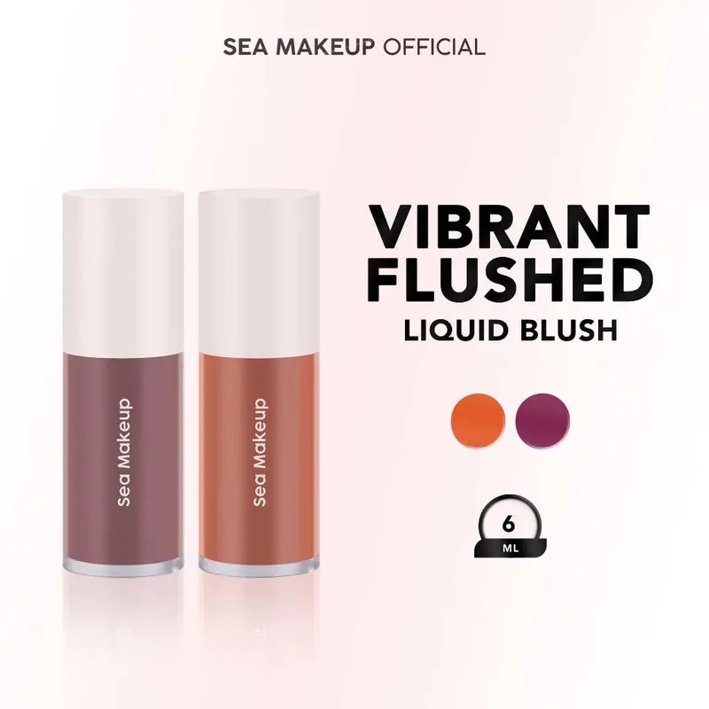 SEA MAKEUP Vibrant Flushed Liquid Blush On Cair 0