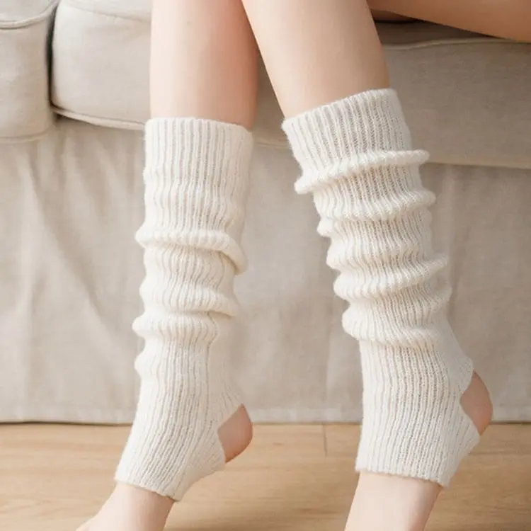 Korean Version Jk Socks Creamy Gentle Wind Gray Leg Warmers Women Hollowed Out Foot Heel Warm Knitted Knee High Socks Leggings Gaiters iconic  sock  women women  socks Elastic Womenswear Lingerie White Bridal Basic Comfort Minimalist