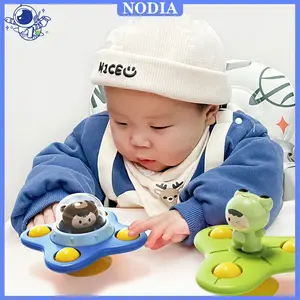 Nodia Toys 3PCS Mainan Fidget Spinner Anak Pop it / Putar Gyro / Fidget Spinner Dengan Suction Cup  / Mainan Mandi Bayi Bath Spin Spinner