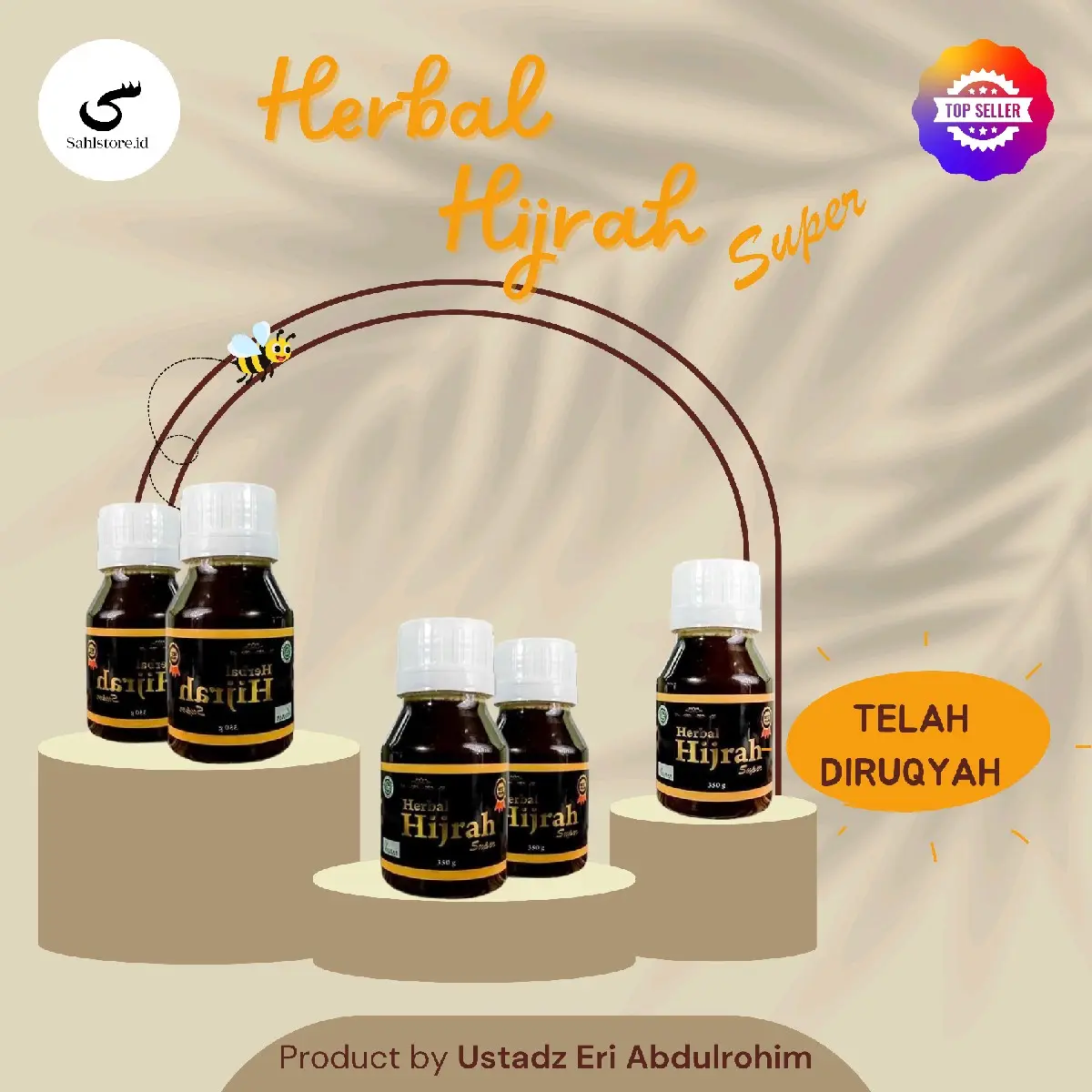 UEA Herbal Hijrah Super 5 Botol/UEA Herbal-Bantu atasi penyakit Non Medis (Herbal pendamping Ruqyah) dan Medis (gerd, Maag, dll)
