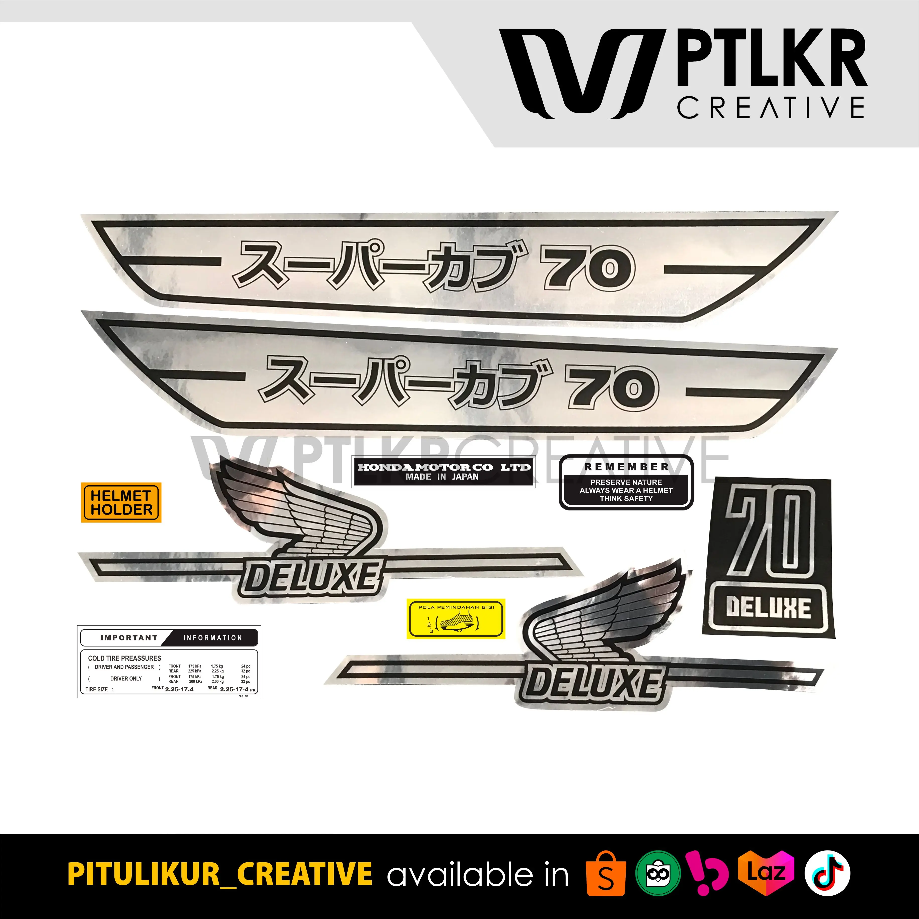 Striping Stiker Honda C70 Japan I