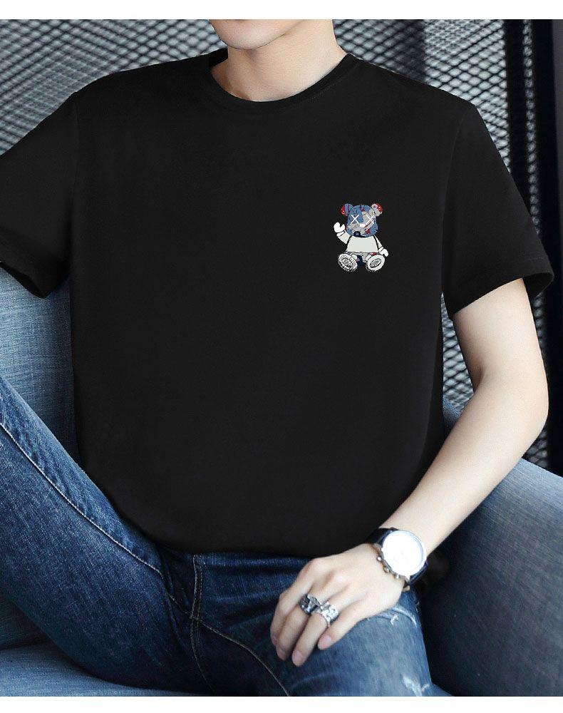 Product Introduction of Heavyweight White T-Shirt Men's Short Sleeve Bear Crew Neck Loose Fit Half Sleeve Pedal 15