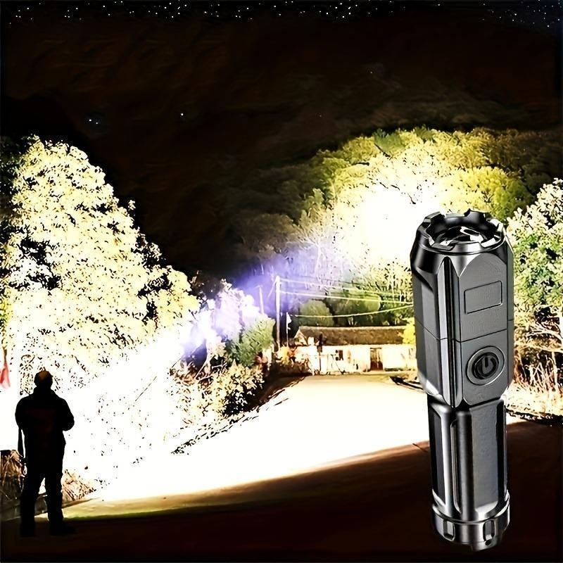 USB Rechargeable Zoomable Flashlight, Three-gear Adjustment Handheld Flashlights, LED Waterproof Flashlight For Outdoor Camping Emergency 7