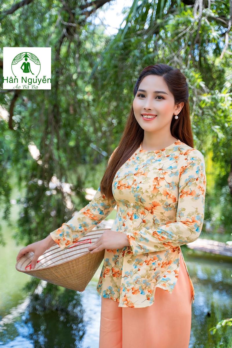 Product Introduction of Hân Nguyễn Áo Bà Ba - B.A01 (ÁO LẺ) Áo Bà Ba Dây Kéo Hoa Gió Cổ Tròn tay dài Nữ Top Women Sơ Mi 3