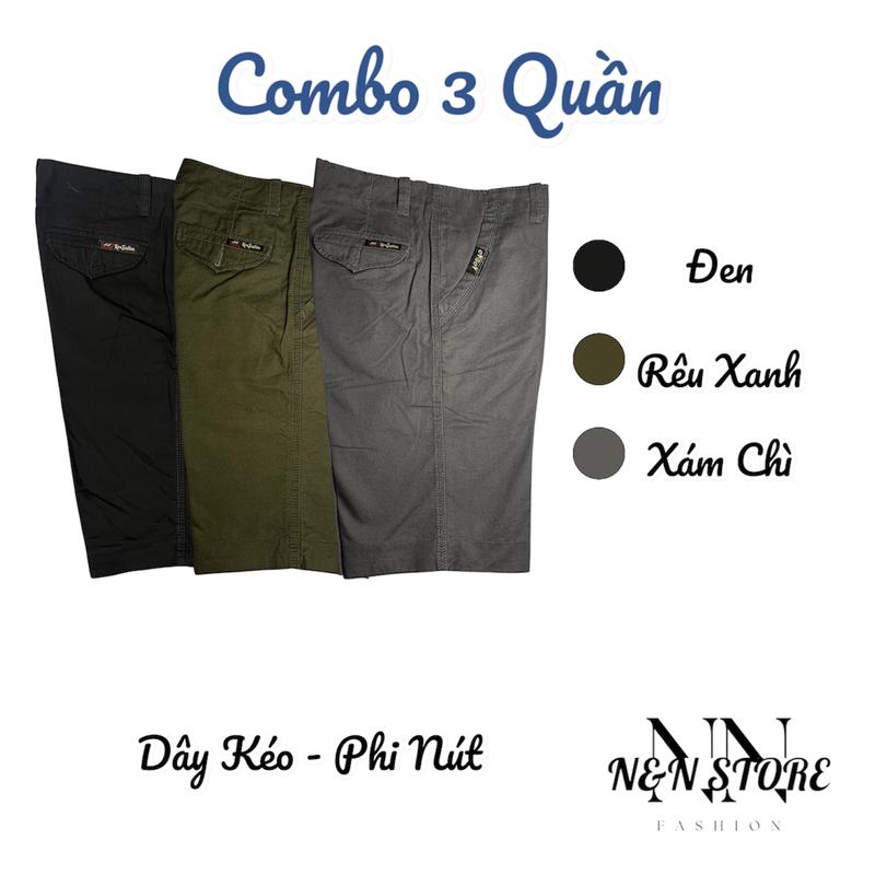 [COMBO 3] - [006] - Quần Short Kaki Nam DÂY KÉO CAO CẤP N&N Store I Form Rộng Quần Lửng 2