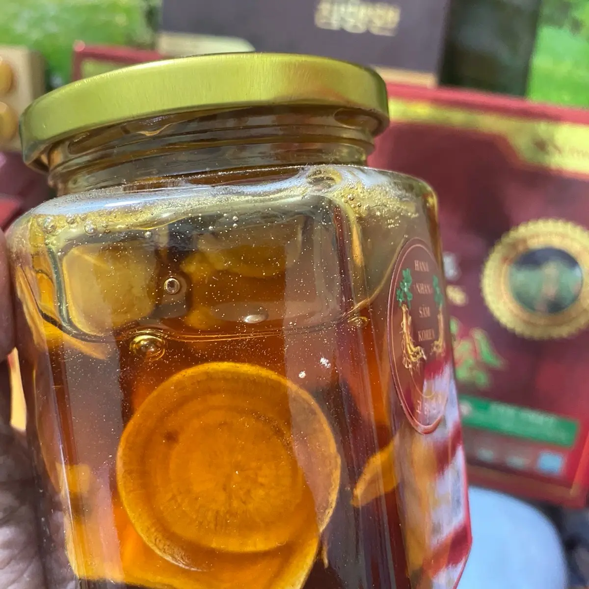 Sâm tươi Hàn Quốc ngâm mật ong hủ 500gr ăn trực tiếp