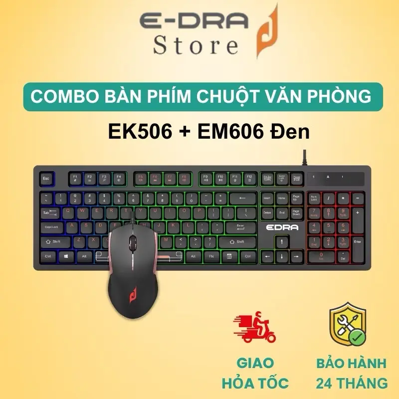 COMBO PHÍM CHUỘT VĂN PHÒNG 506+606 edra 0