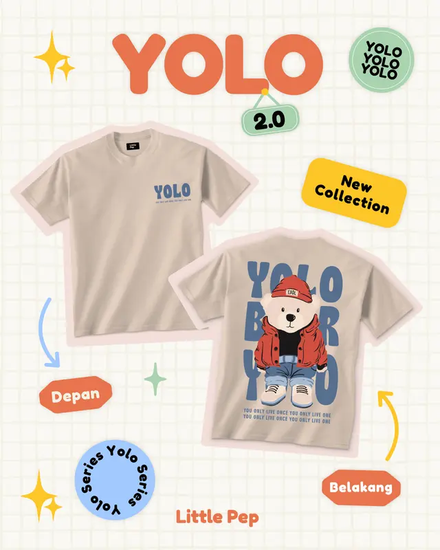 Little Pep - YOLO 2.0 FUTURE BEAR - Baju anak dan dewasa motif gambar boneka beruang 6