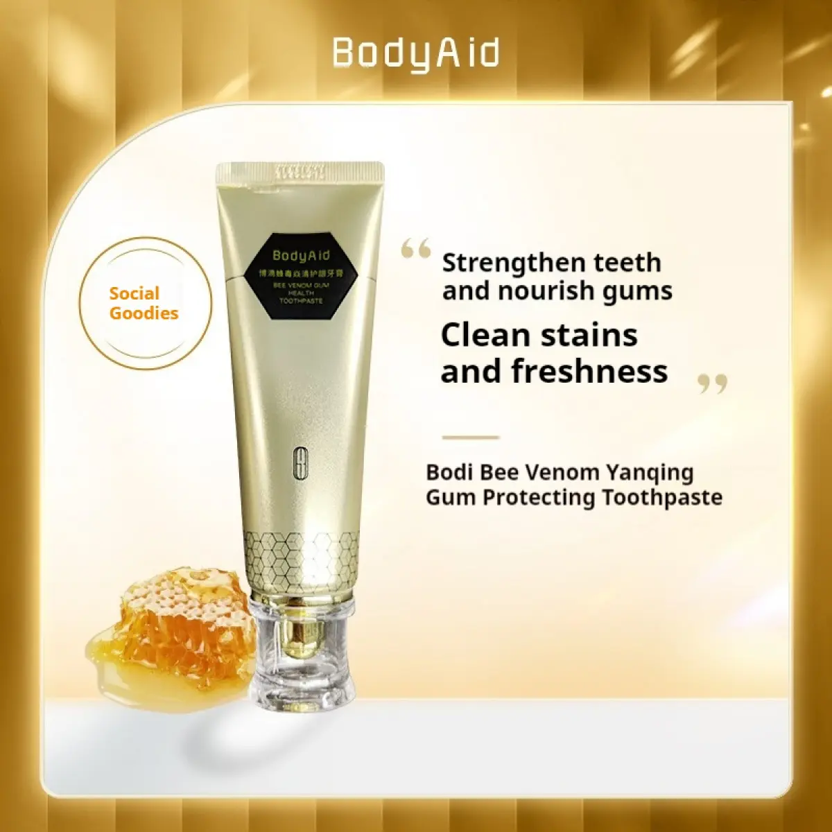 Bodyaid Bee Venom Gum Care Toothpaste Cleans Teeth Suitable for Men and Women Oral Daily body  aid Gentle Plant Cleansing Sensitive clear toothpaste water flosser  teeth niacinamide  toothpaste purple  toothpaste hydroxyapatite  toothpaste