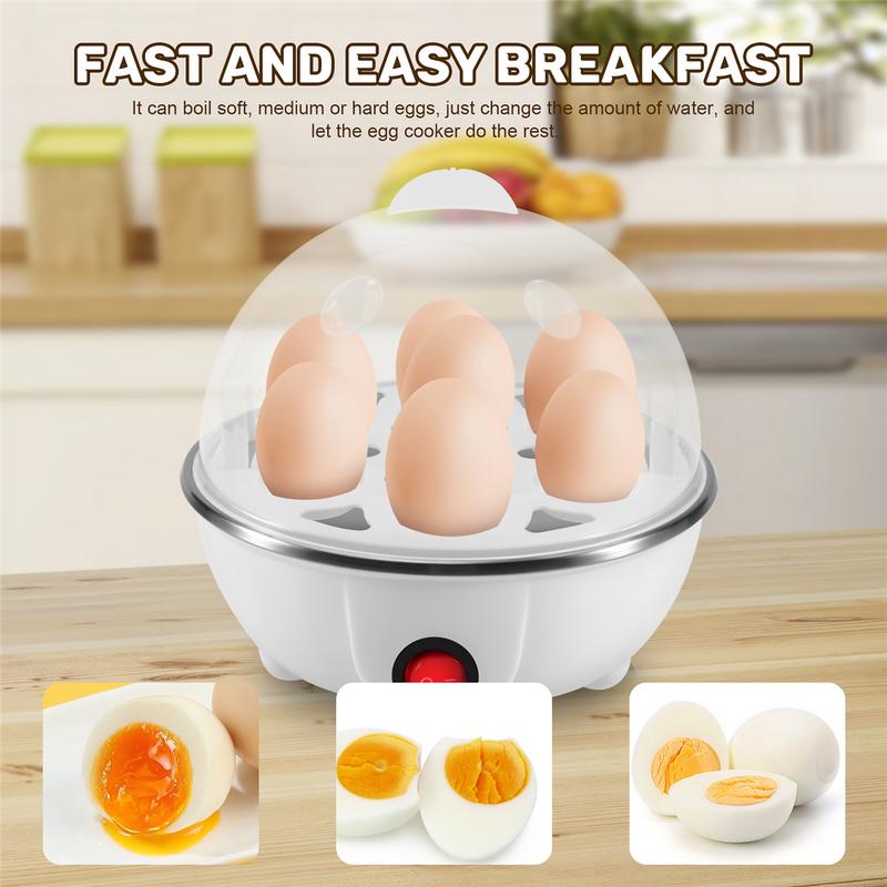 Electric Boiled Egg Cooker Boiler Maker Rapid Heating Stainless Steel Steamer Pan Cooking Tool,White EU Plug 4