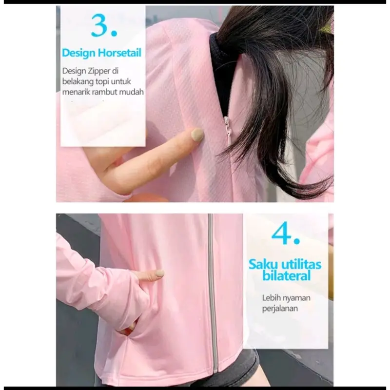 Jaket matahari IMPORT / Hoodie Pelindung UV Anti Air Anti Matahari  JK02 5