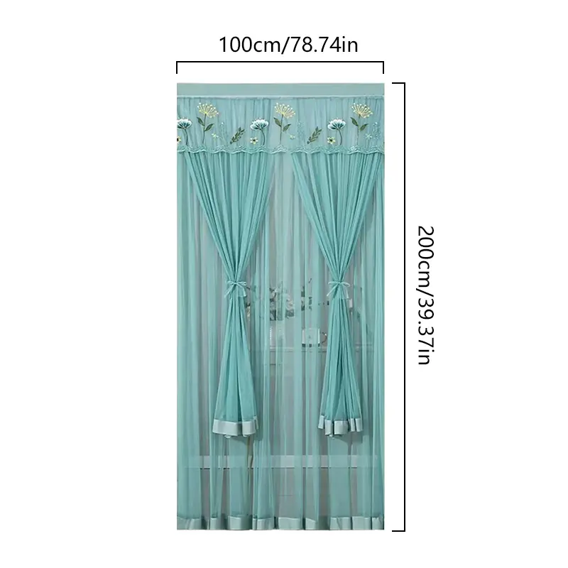 Rèm chống muỗi, 1 bộ, 100x200cm, Rèm lưới ren không cần đục lỗ, Thích hợp cho phòng Khách và phòng ngủ, Đồ dùng trang trí nội thất chung 1