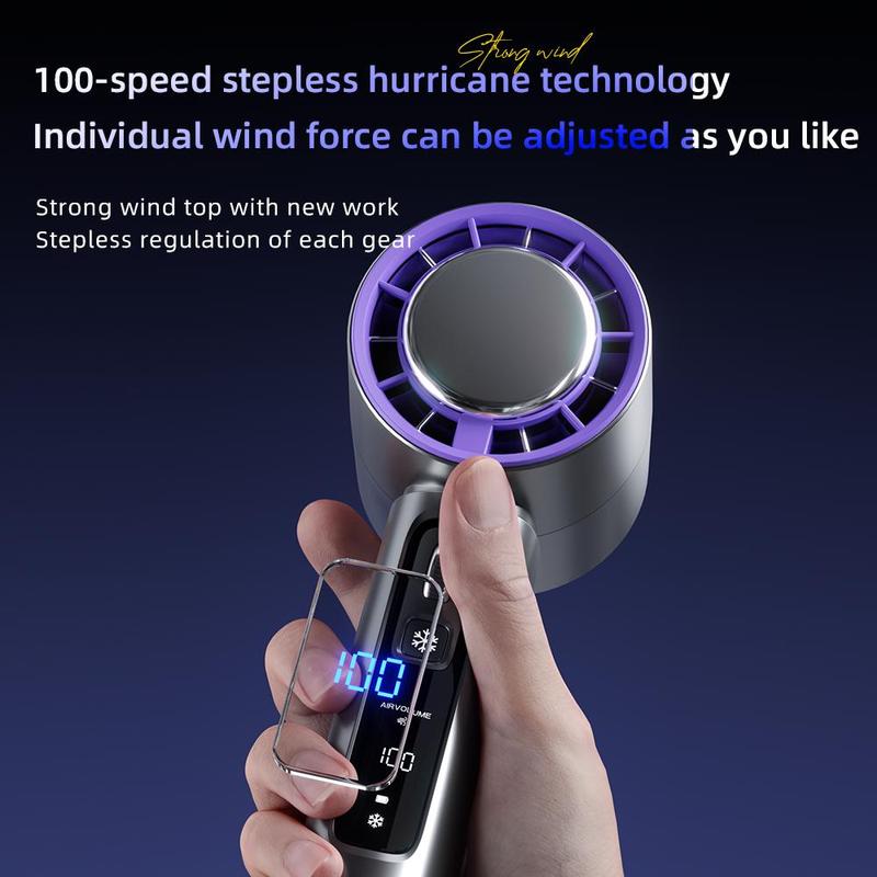 Portable Handheld Fan, USB Rechargeable Fan with 4000mAh Battery, Mini Fan for Travel, Cooling Fan for Makeup and Outdoor Use, Suitable for Women and Men 3