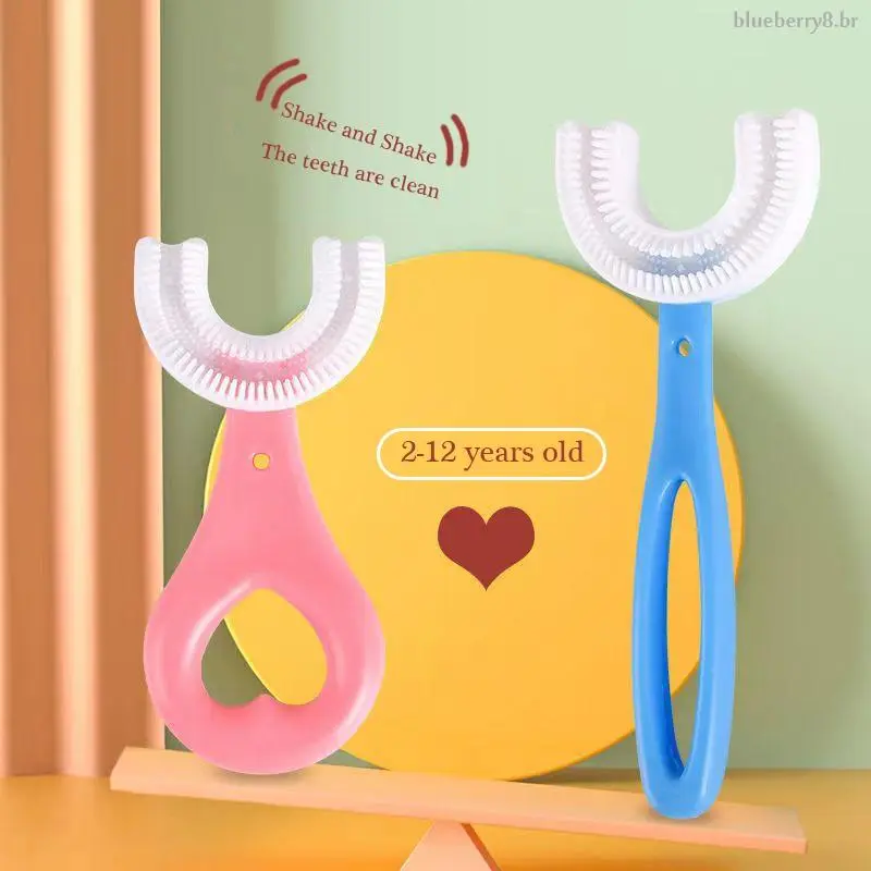Bàn Chải Đánh Răng Hình Chữ U, 360 Độ, Dành Cho Trẻ Em Từ 2-12 Tuổi, Đồ Dùng Phòng Tắm, Dụng Cụ Làm Sạch Răng 1