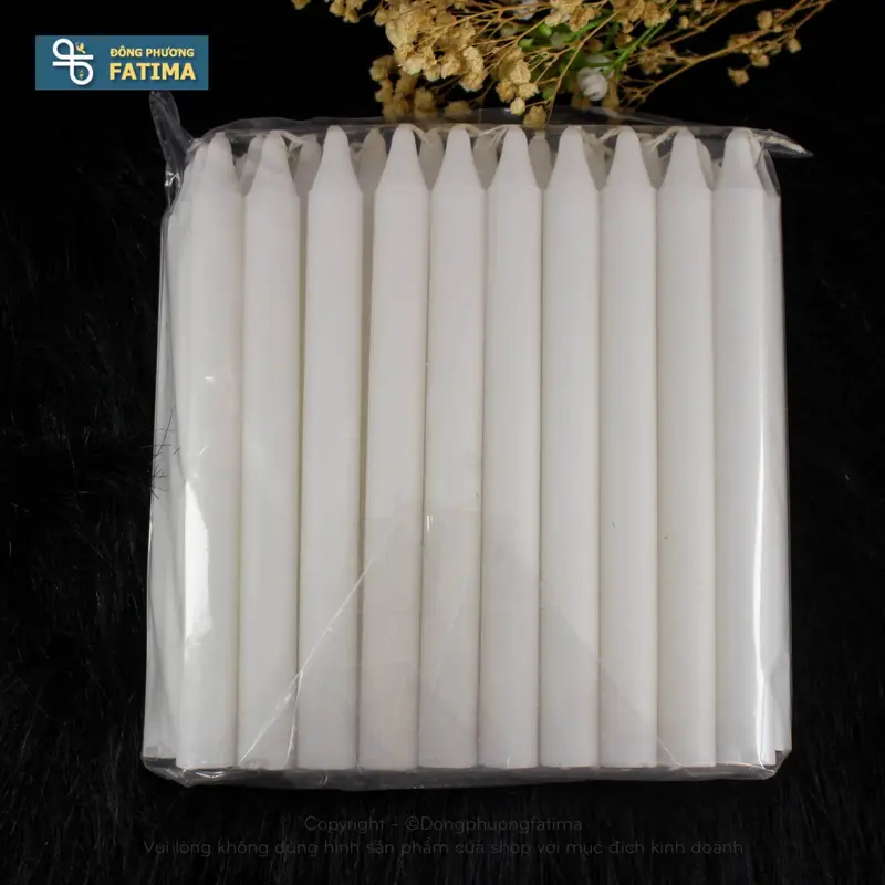 Bộ 10 Cây Nến Ký, Đèn Cầy Magic Taper, Taper Candel - Nến Sáp Đông Phương Fatima (NCDS-0180) 1