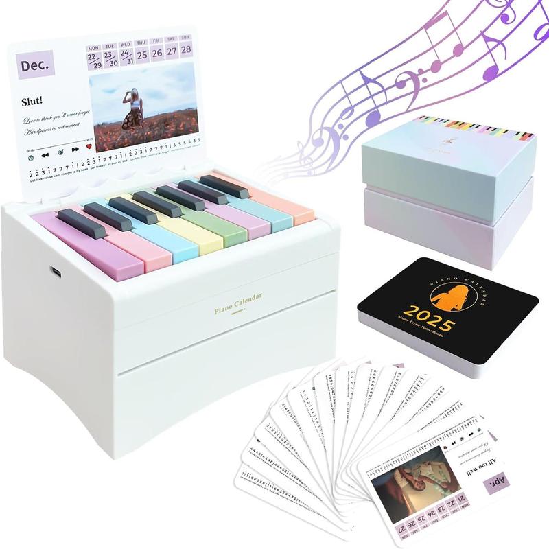 Product Introduction of 15 Key Music Calendar Piano, 1 Box Rechargeable 52 Songs Creative Piano Calendar Toy, Unique Birthday Gift, Perfect Wedding Gift 6