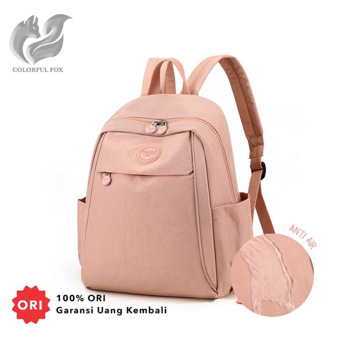 Tas Ransel Wanita Backpack Anti Air Colorful Fox 3013 - Lilac Purple