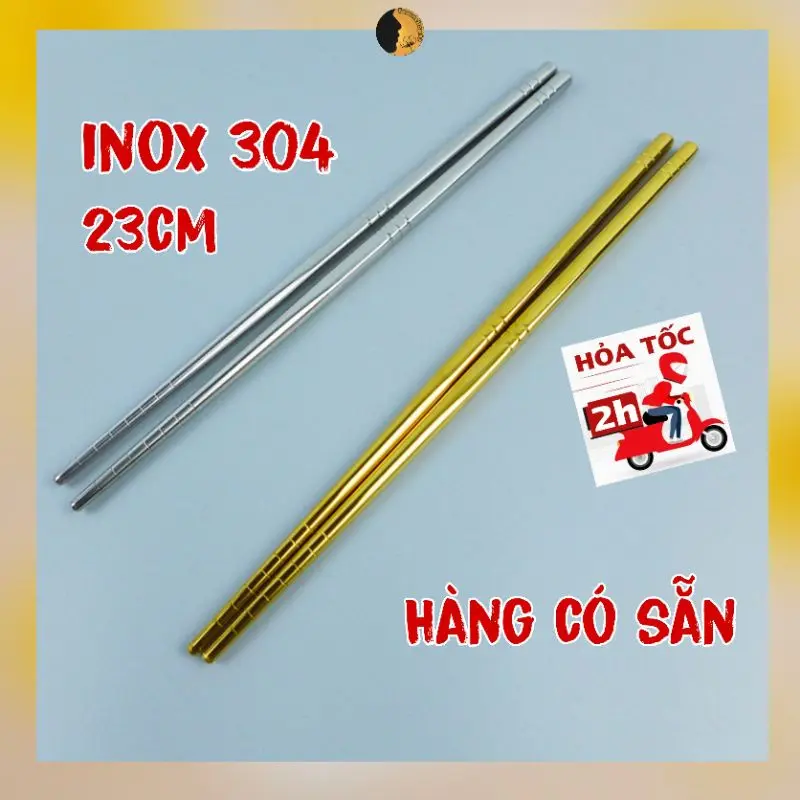 Đũa inox 304 TAMUSHOP92 Đũa ăn cơm Hàn Quốc mạ màu vàng bạc Dui002