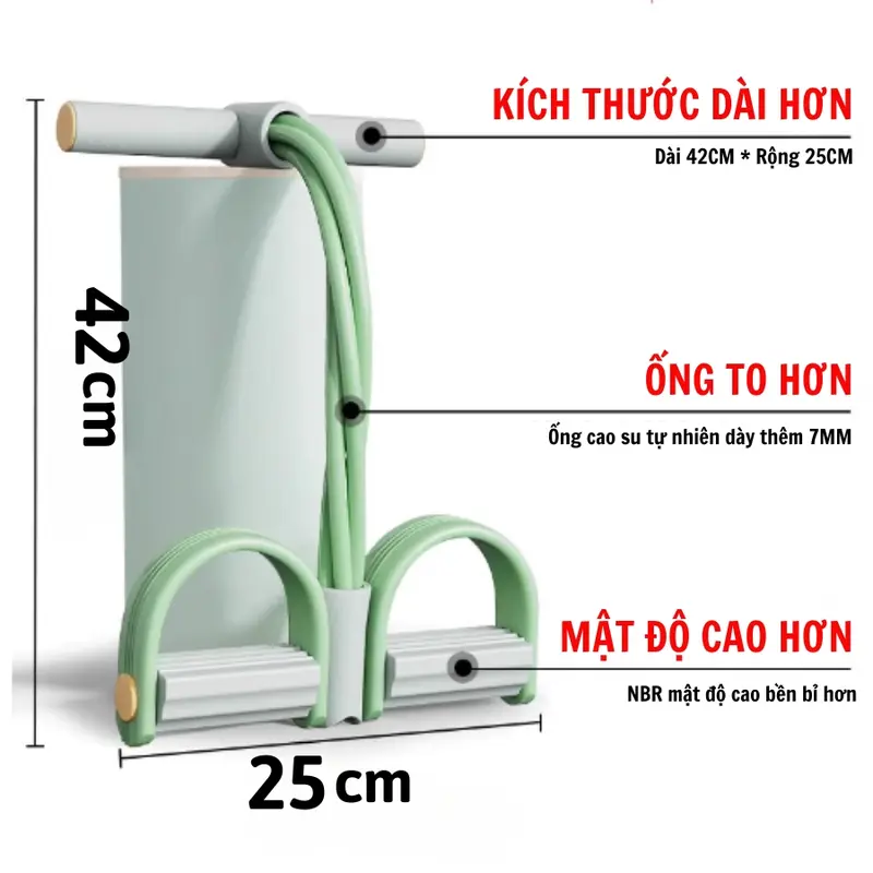 Dây Tập Bụng, Dây Kéo Đàn Hồi Kháng Lực 4 Ống Cao Su Tập Thể Dục, Tập Gym, Tập Yoga, Dây Kháng Lực Tại Nhà 8