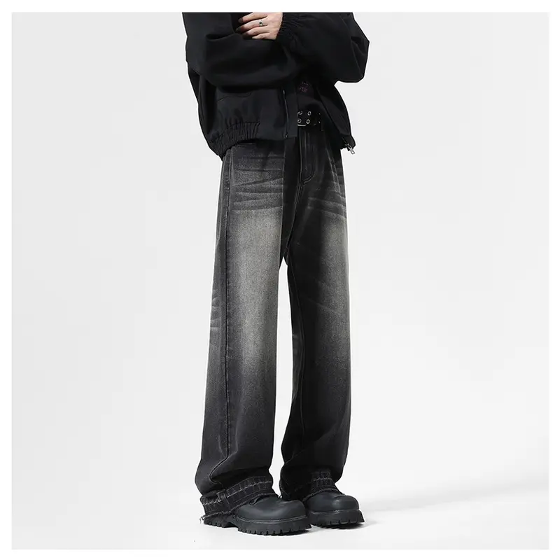 🎉FREE SHIP🎉Quần Jean Nam WASH Mài Dáng Suông Ống Rộng Quần Baggy Retro 2 Màu Wash Phong Cách Hàn Quốc MIAA 7