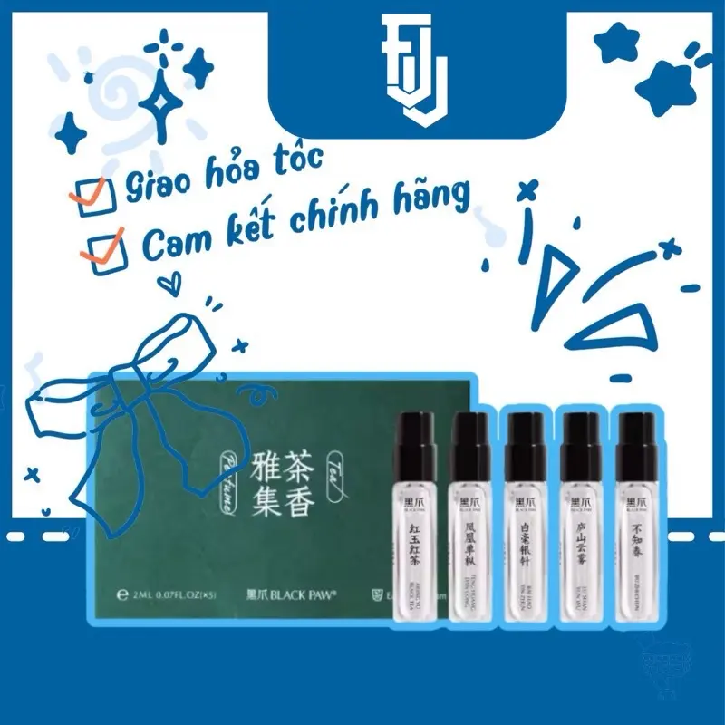 Full set 5 vial/ mẫu thử nước hoa BST TRÀ của Black Paw/ Hắc Trảo - 5 x 2ml