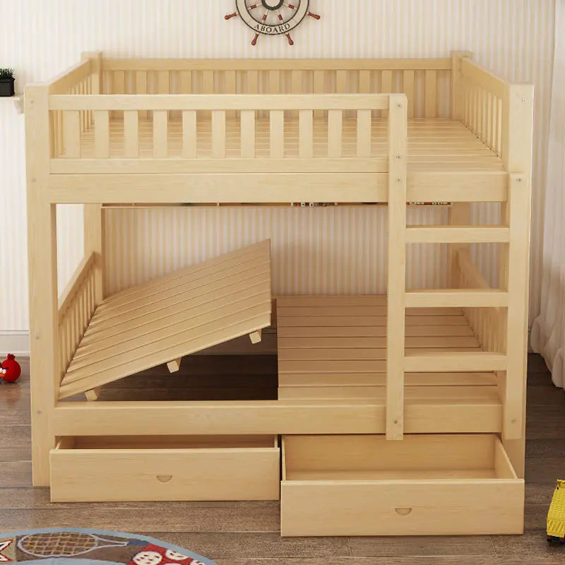 【SG Sellers】Bunk Beds Bunk Beds Two Full Solid Wood Low Beds Adult Children'S Beds Adult Dormitory Bunk Beds