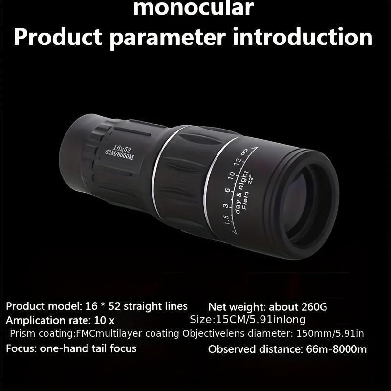 Portable HD Monocular Telescope, 16x52 High Power Compact Monocular Telescope For Bird Watching, Hiking, Concerts, Travel, Small and Lightweight Telescopes 8