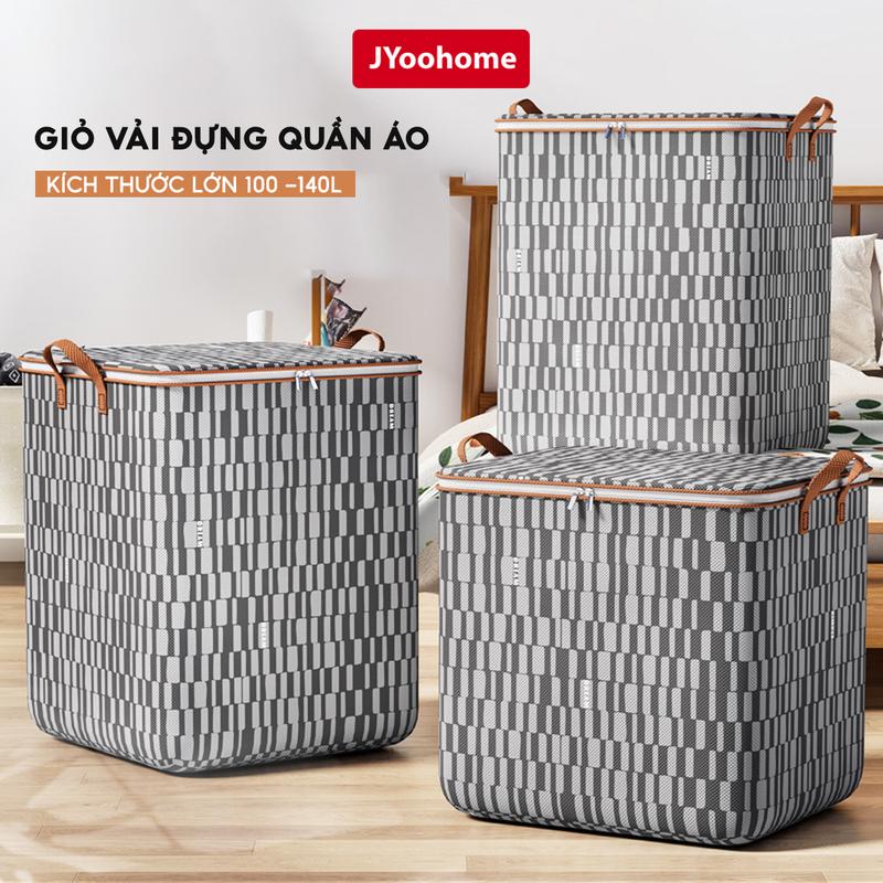  COMBO 2 Giỏ Đựng Quần Áo Chăn Màn Cỡ Lớn 100L 140L JYoohome Vải Chống Nước Túi Đựng Quần Áo Gấp Gọn Rổ 