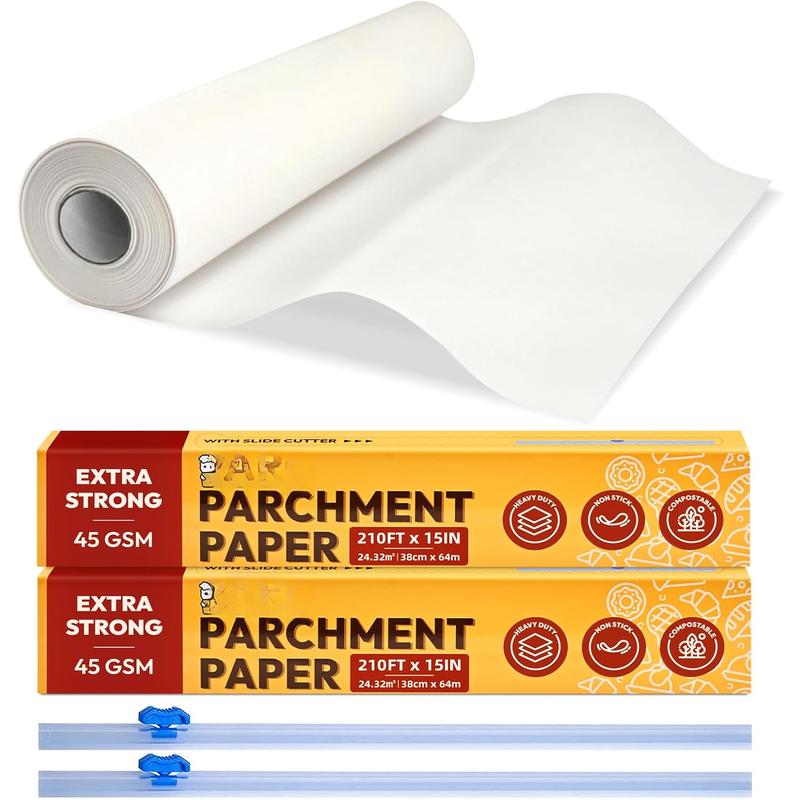 Paper Roll for Baking, 2 Pack of 15 in x 210 ft, Heavy Duty Cooking ...